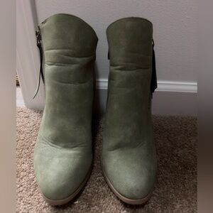 Women’s Sage Green Suede Ankle Boots